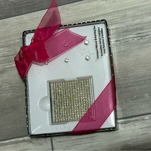 Elegant Silver Compact Mirror and 3 pair earring Set